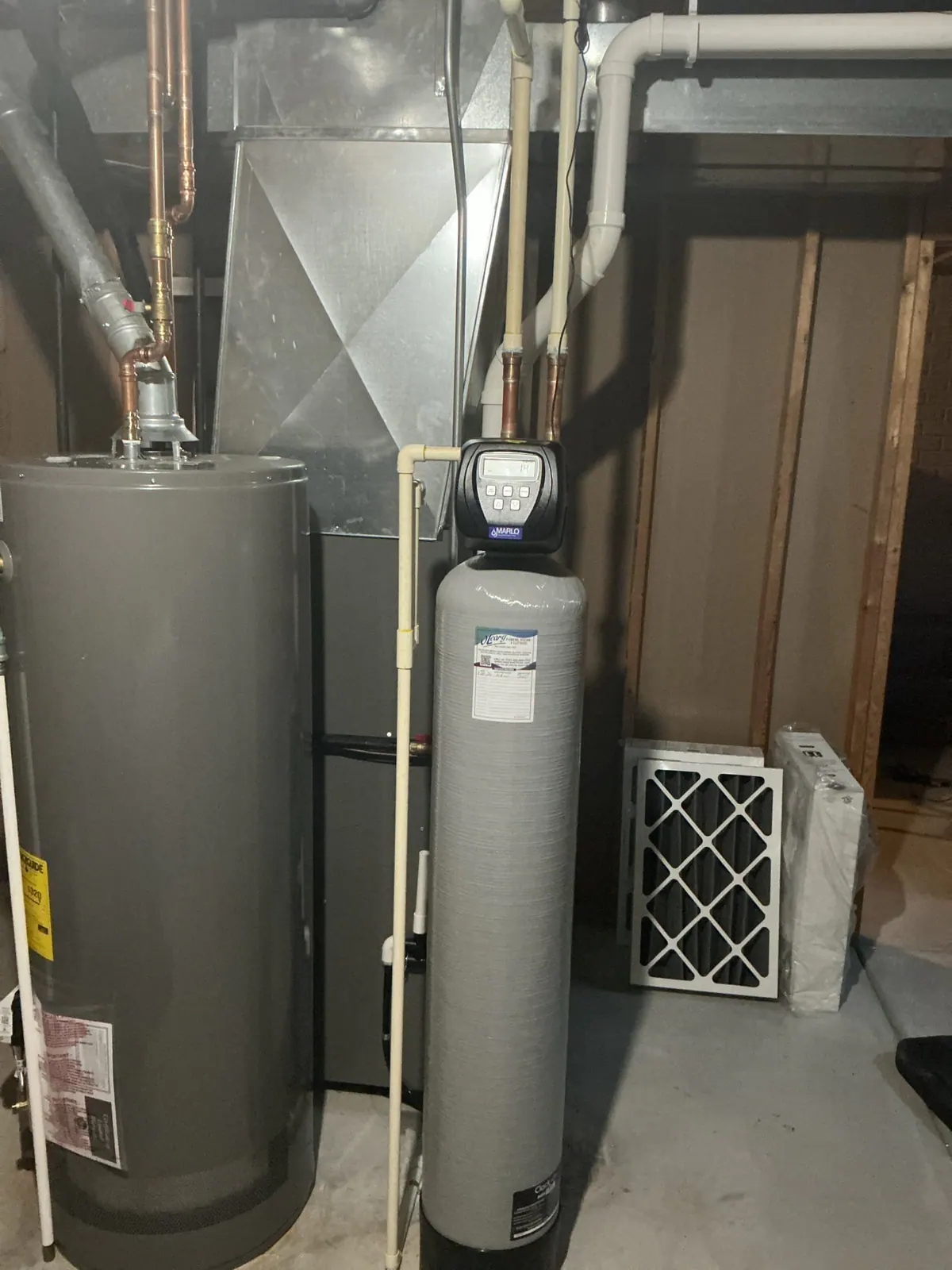 AFTER: New water softener installed and plumbed in Mukwonago — by Scott, O'Leary Plumbing, Heating & Electrical.