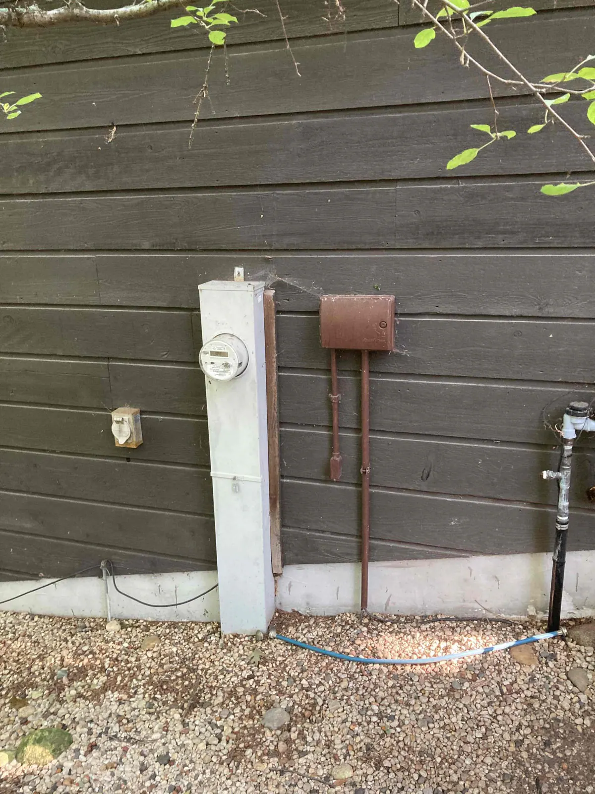 BEFORE: Home in East Troy without a backup generator — install by Jim & Josh, O'Leary Plumbing, Heating & Electrical.