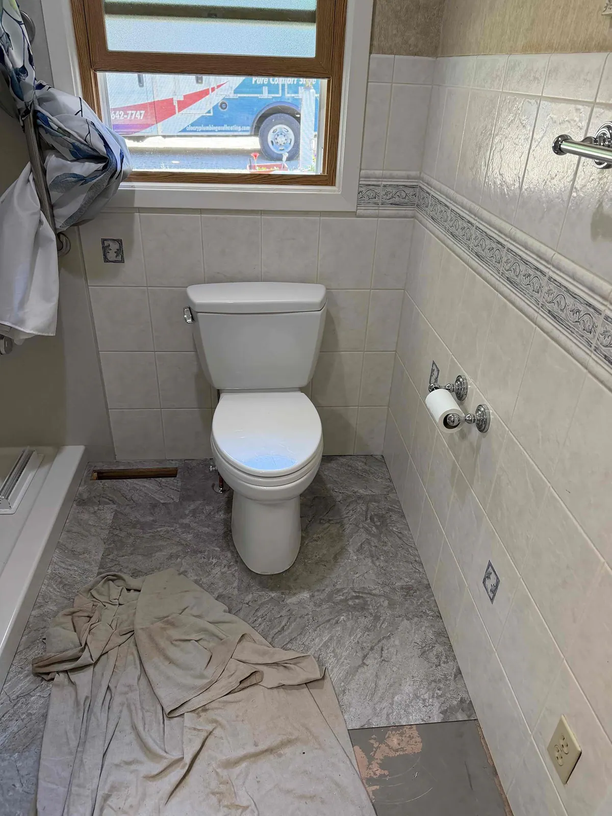AFTER: New toilet installed in East Troy — by Jake, O'Leary Plumbing, Heating & Electrical.