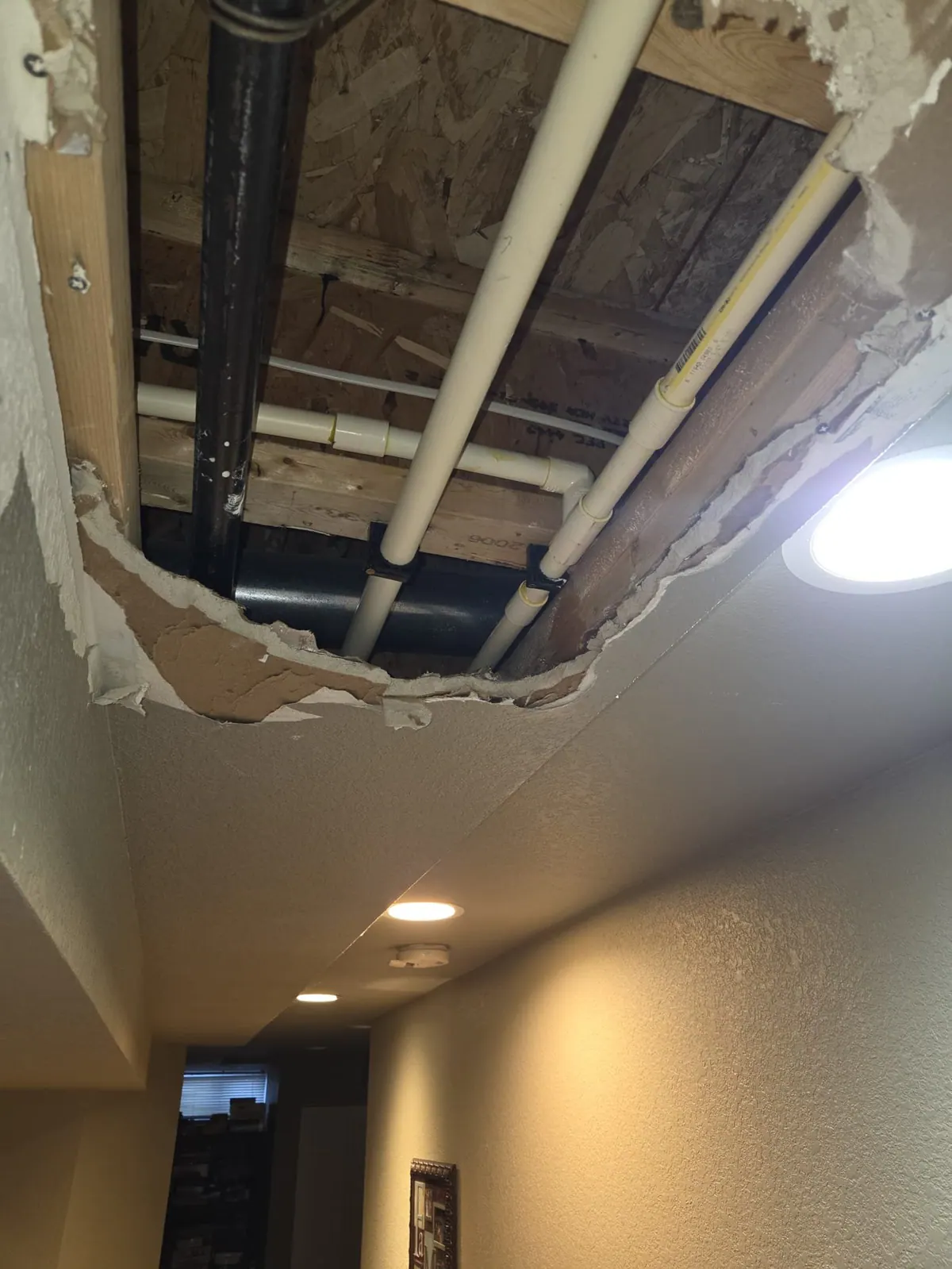 AFTER: Repaired and dry plumbing run after the leaking pipe fix in Mukwonago — by Dan, O'Leary Plumbing, Heating & Electrical.