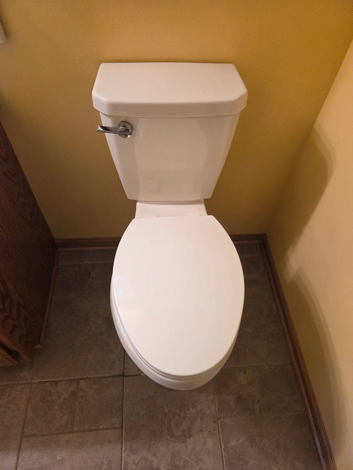 AFTER: New customer-provided toilet installed at a home in Eagle — by Nathan, O'Leary Plumbing, Heating & Electrical.