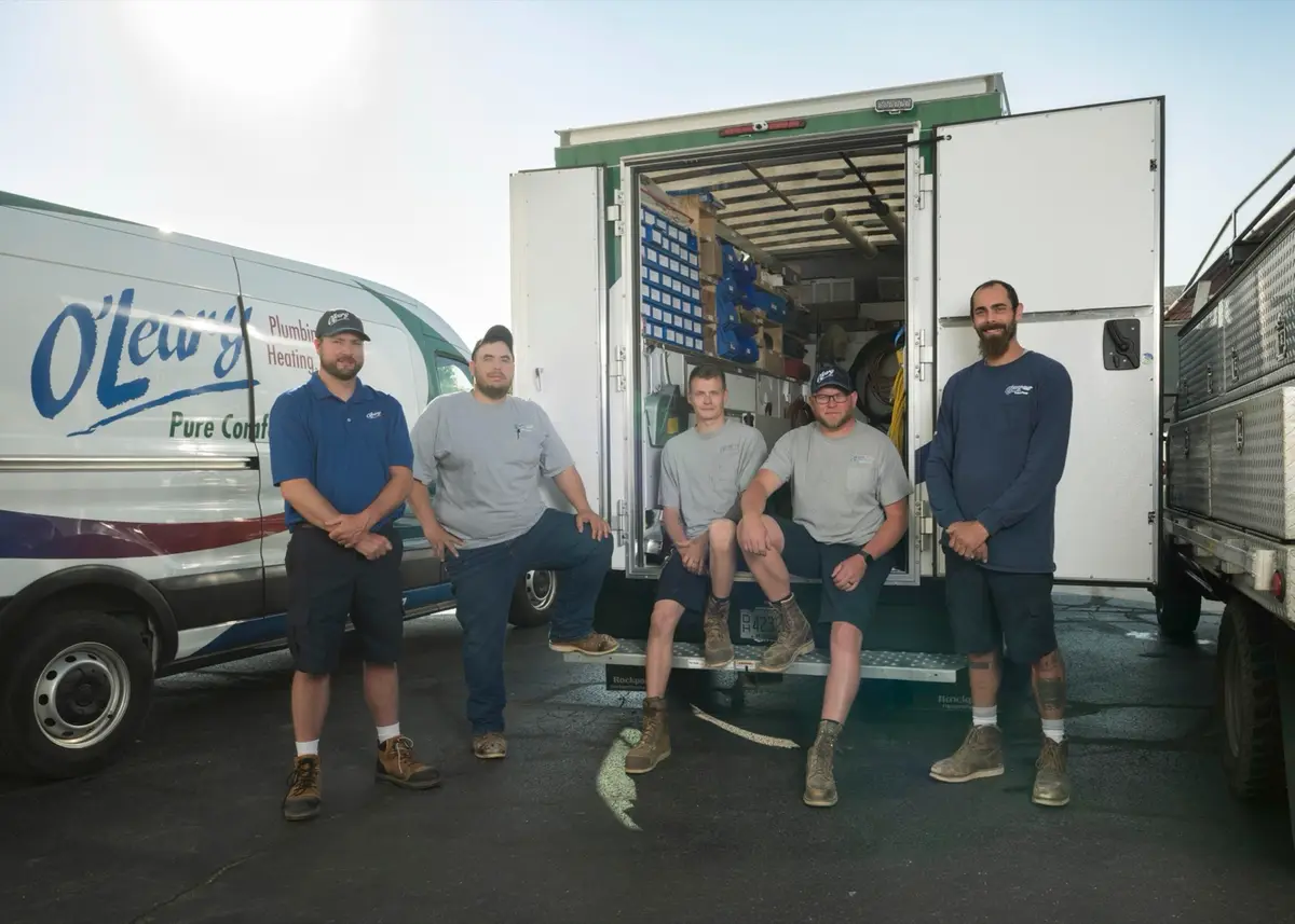 O'Leary HVAC construction crew installing residential equipment